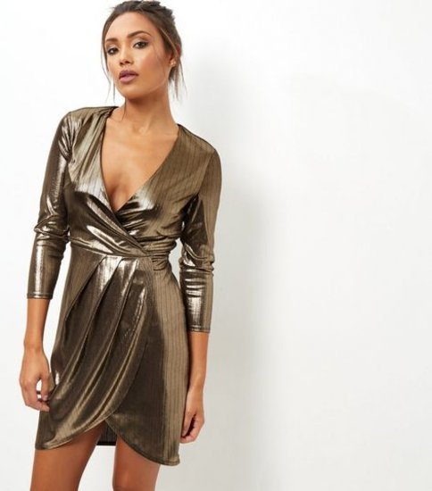 Gold metalic suknelė