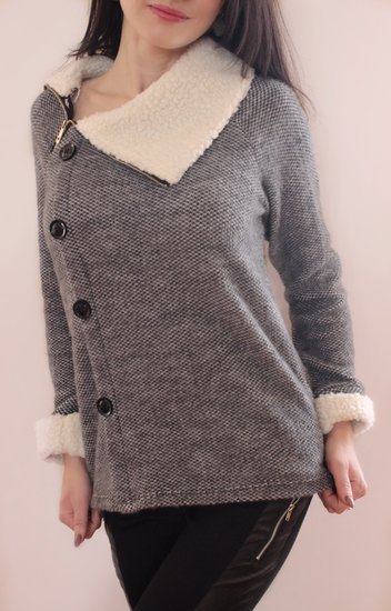pilkas naujas megztinukas