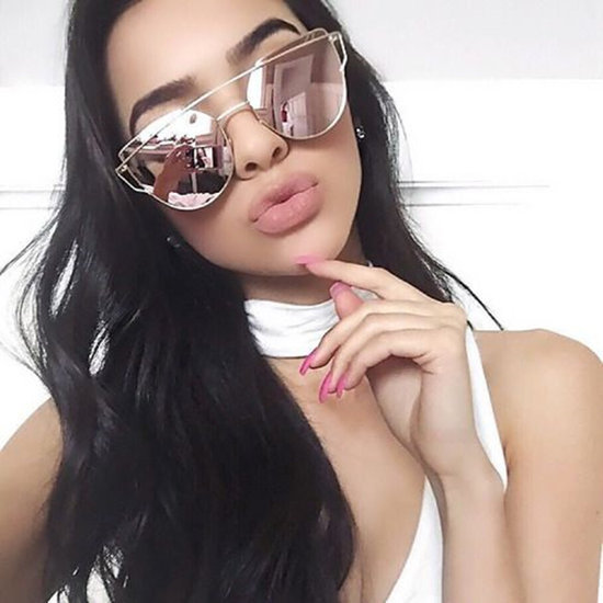 Nauji rožiniai veidrodiniai akiniai nuo saulės