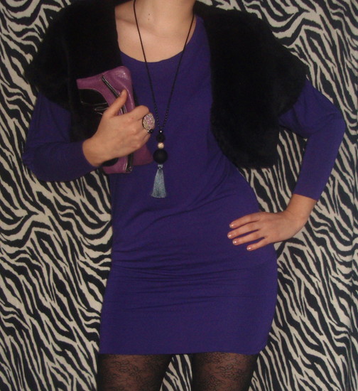 Violetinė suknelė-tunika