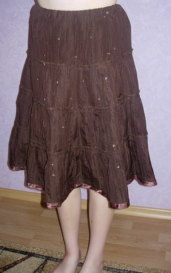 rudas ilgas sijonas