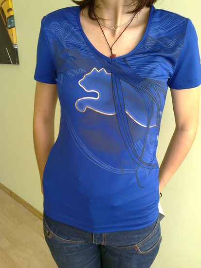 Moteriška mėlyna maikutė Puma