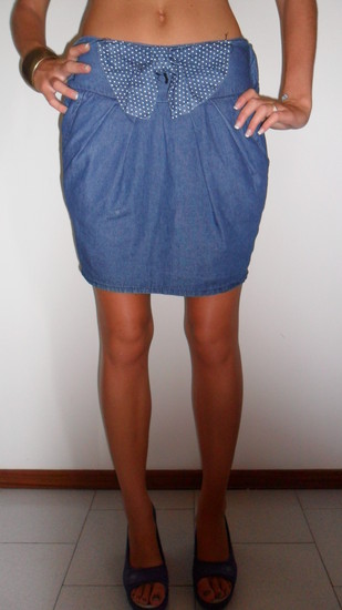 Džinsinis vintage stiliaus sijonas