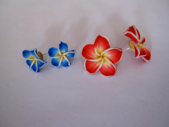 havajietiškų gėlių auskarai
