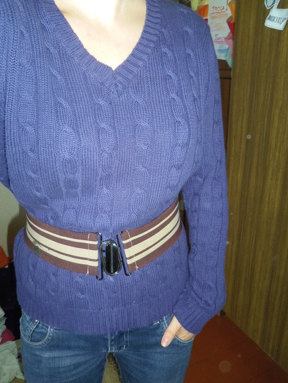 Mėlynas/violetinis megztinis