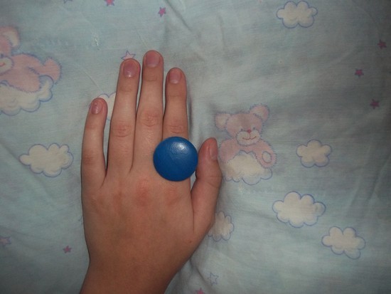 mėlynas rankų darbo žiedas