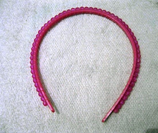 rožinis plaukų lankelis