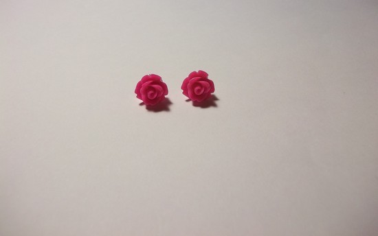 auskarai prie ausies rožinės rožytės