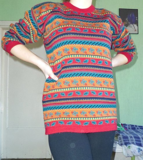 Ryškus vintage megztinis