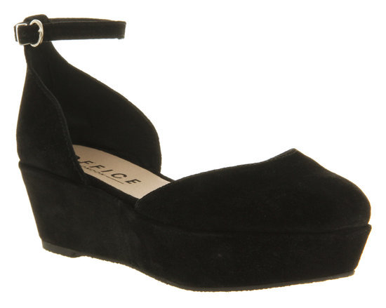 Office Whizz wedge black suede