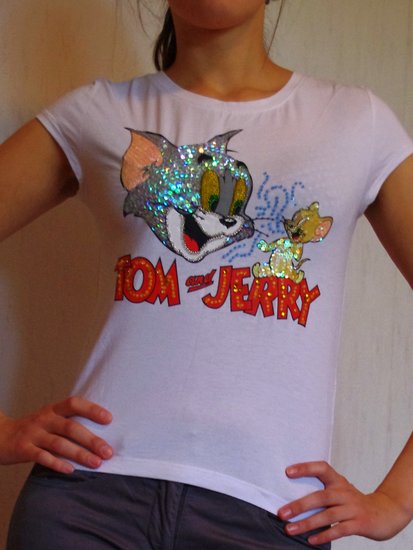 Tom&Jerry siuvinėta maikutė