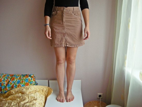 džinsinis rudas sijonas