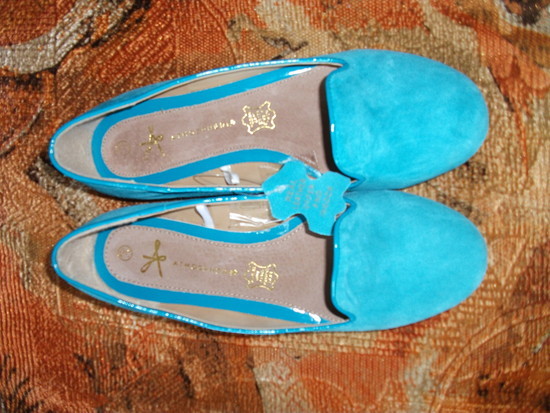 mėlynos spalvos baleto bateliai