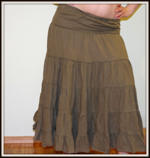 Chaki spalvos ilgas sijonas