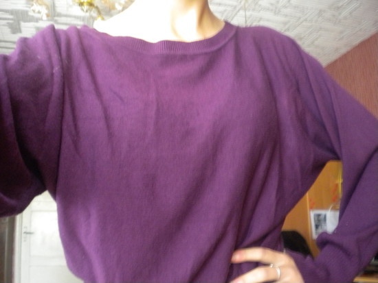 Megztinukas violetinis, laisvas