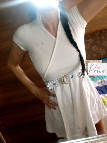 Ralph Lauren balta POLO suknele su dirzeliu