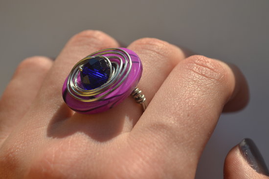 Žiedas Violetinis rutulys