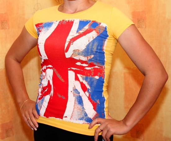 Marškinėliai su UK vėliava