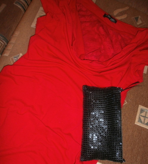 Raudona tampri tunika-suknele+delniuke