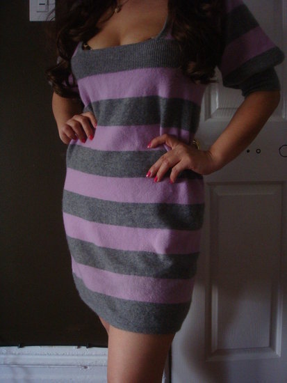 Pilkos/violetines spalvos tunika-suknele