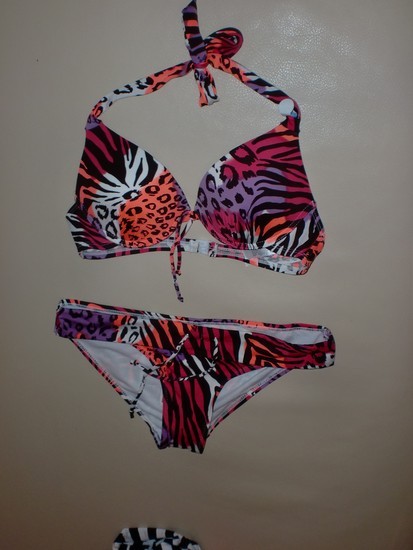 18 Lt AKCIJA - ruzavas tigrinis-gepardinis bikini