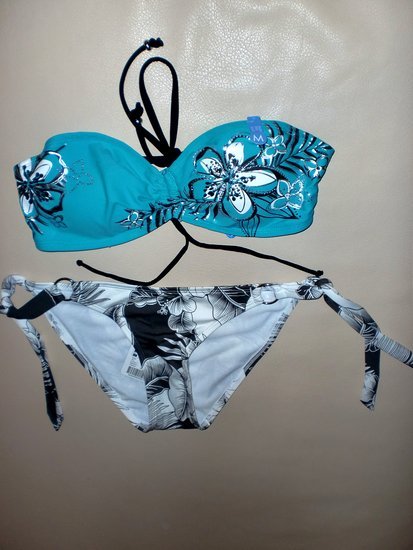 turkio-mėtų bikini  komplektelis su gelytemis
