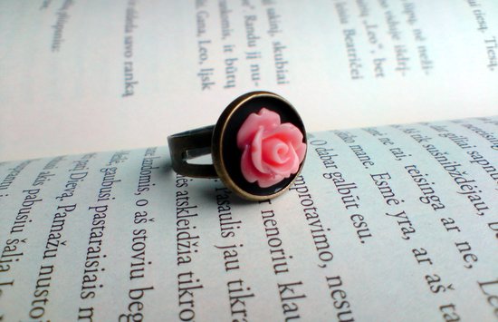 Labai mielas žiedas su rusvos spalvos rožyte