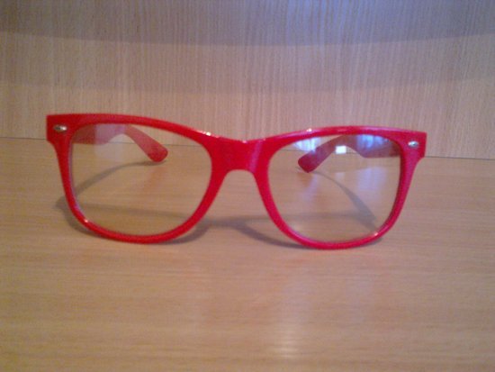 Raudoni Nerd akiniai