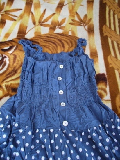 Moteriška mėlyna vasarinė suknelė