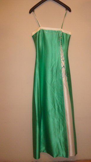 Žalia ilga suknelė