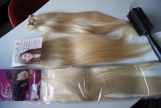 Natūralus plaukų tresai 50cm 70g nauji blondy 60