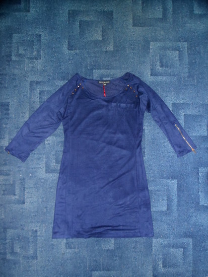 Nauja mėlyna tunika-suknelė 3/4 rankovėmis