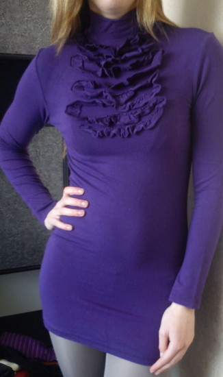 aptempta violetinė suknelė- tunika