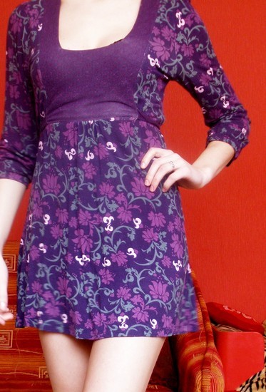 violetine marga suknelė tunika