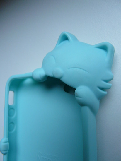 iPhone 4S dėklas su katinu, mėtines spalvos