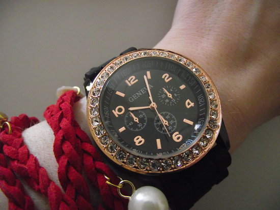 geneva silikoninis laikrodis su kristaliukais
