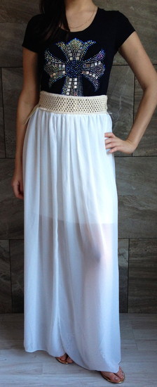 Ilgas prabangus sijonas! XS-XL baltas