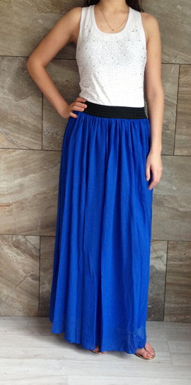 Ilgas prabangus sijonas! Mėlynas XS-XL SHK model