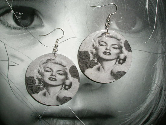 Dekupaziniai auskarai-Marilyn Monroe