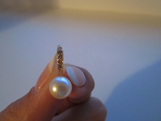 Nauji auskarai su perlais ir kristalais