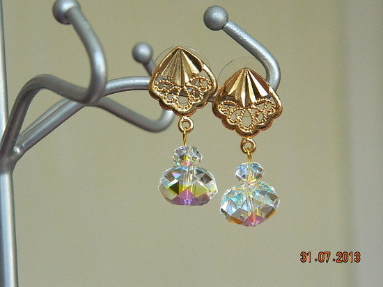 auskarai su deimantines sp swarovski kristalais