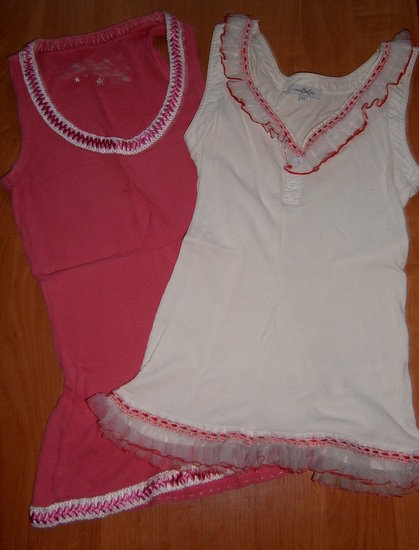 Balta ir rožinė maikutės