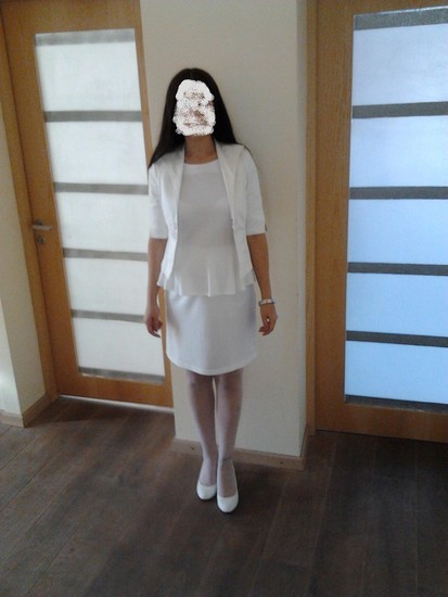 Balta Peplum suknelė (tinka nėštukėms)M dydis