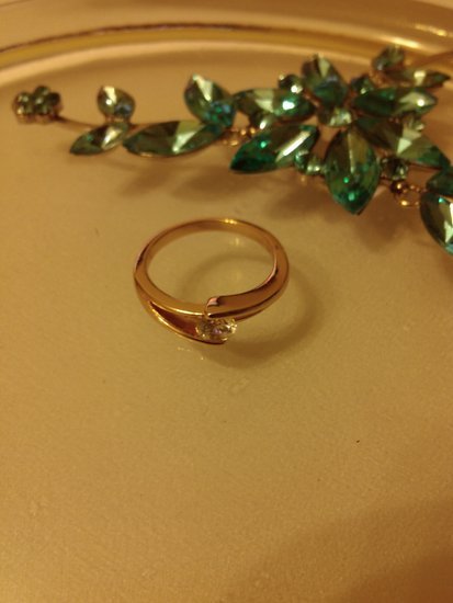 18 karatų pildytas auksu žiedas su cirkoniu 