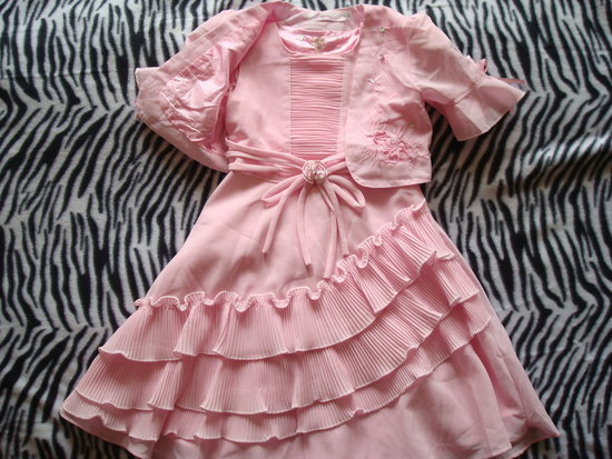 Rožinė suknelė mergaitei 120 cm