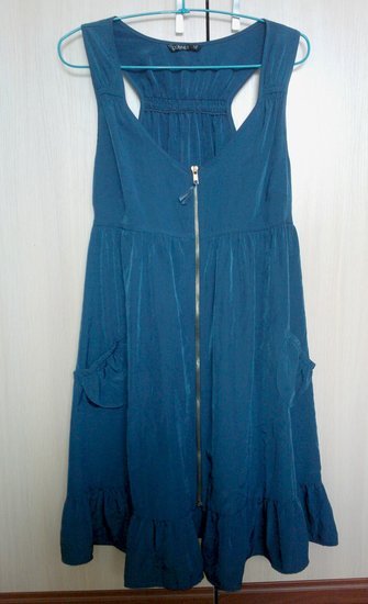 Mėlyna lengva vasarinė suknelė su užtrauktuku M