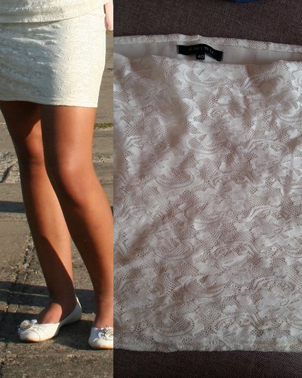 neriniuotas baltas sijonas
