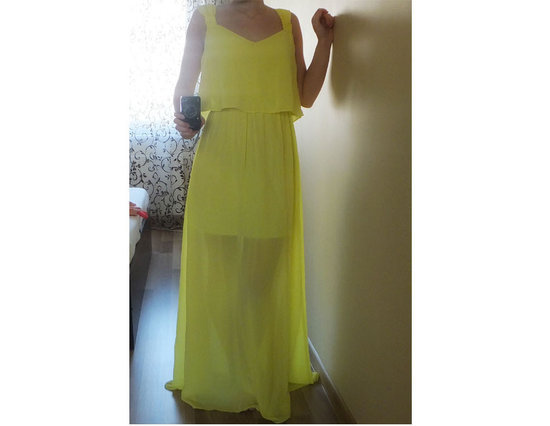 Neoninė geltona suknelė