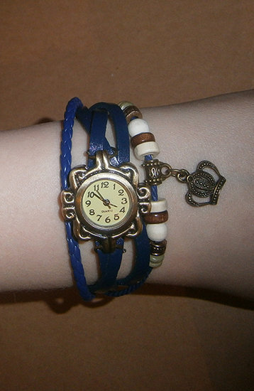 Mėlynas laikrodukas su karūnėle (naujas)