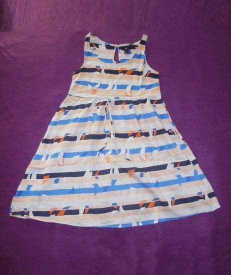 H&M jūreiviško stiliaus nude drižuota suknelė